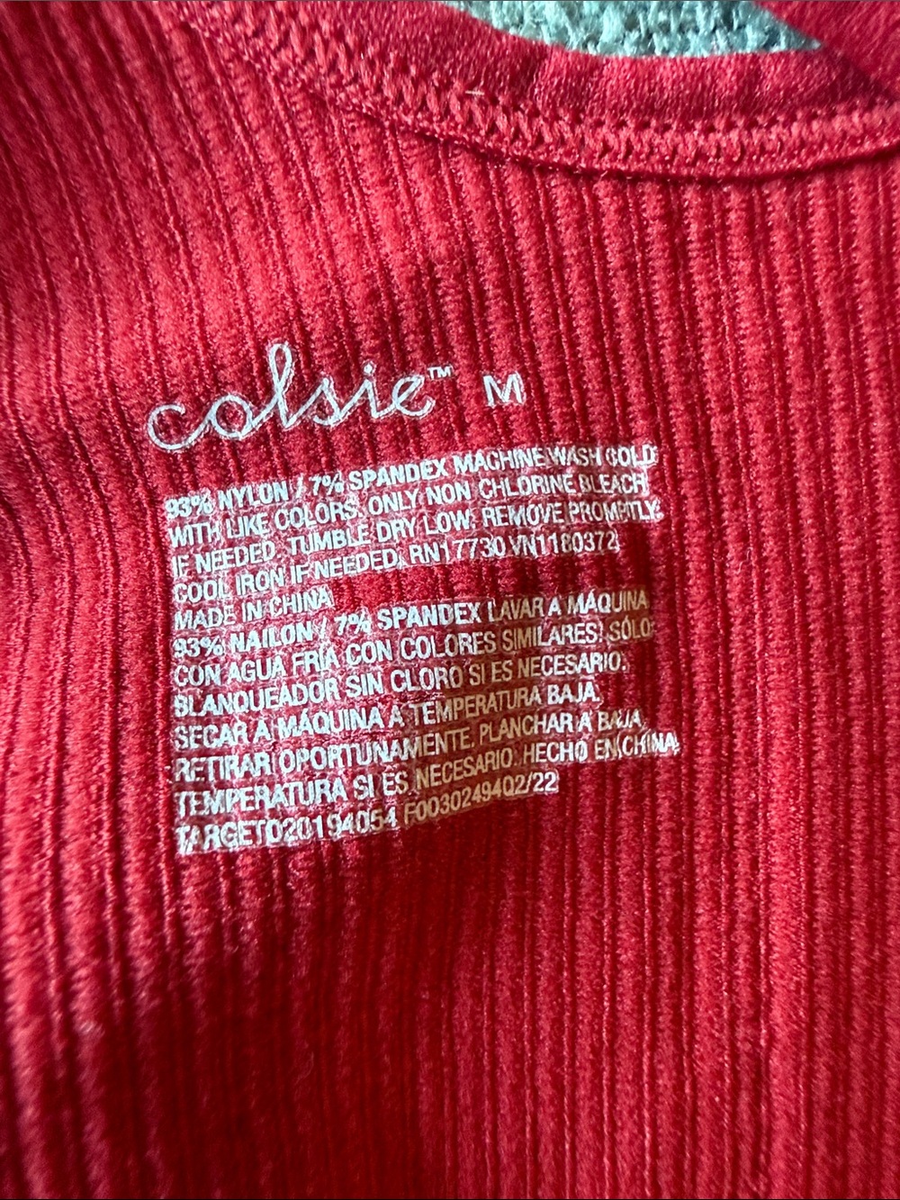 Colsie Red Ribbed Crewneck tank crop